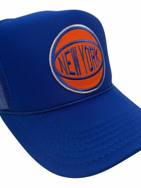NEW VINTAGE STYLE NEW YORK KNICKS ROYAL BLUE TRUCKER HAT CAP ADUL…